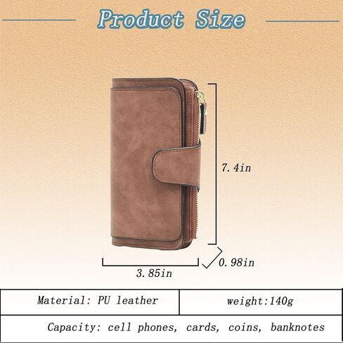 Long Wallet for Women, Women Bifold Wallet, Large Trifold Clutch Wallet for Women Extra Capacity, Medium Size Fashion Pu Leather Wallet (Black) in Kuwait