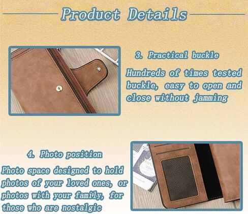 Long Wallet for Women, Women Bifold Wallet, Large Trifold Clutch Wallet for Women Extra Capacity, Medium Size Fashion Pu Leather Wallet (Black) in Kuwait