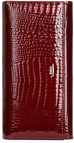 GHUHUALX Women's Wallets Stylish Genuine Leather Women's Tri-Fold Wallet - Slim & Multi-Color Card Holder Clutch Purse (Burgundy) in Saudi Arabia