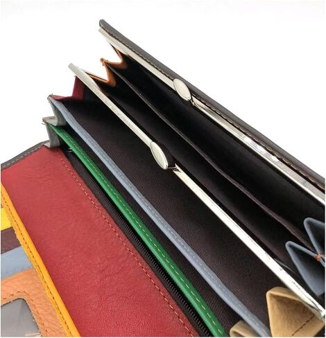 GHUHUALX Women's Wallets Stylish Genuine Leather Women's Tri-Fold Wallet - Slim & Multi-Color Card Holder Clutch Purse (Burgundy) in Saudi Arabia
