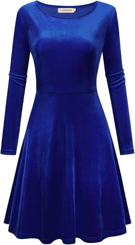 Leadingstar Women's Velvet Cocktail Party Mini Dress in Kuwait