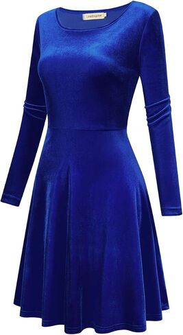 Leadingstar Women's Velvet Cocktail Party Mini Dress in Kuwait