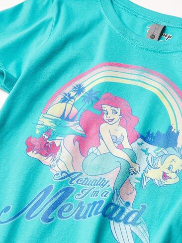 Disney Princess Actual Mermaid Girl's Solid Crew Tee in Saudi Arabia