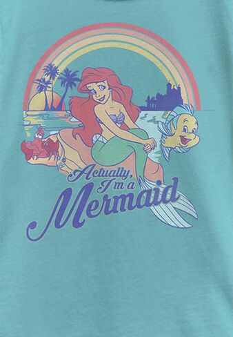 Disney Princess Actual Mermaid Girl's Solid Crew Tee in Saudi Arabia