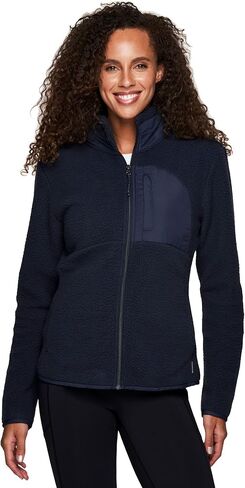 Avalanche Women's Fleece Jacket Mock Neck Zip Up Sherpa Jacket With Zip Pocket in Saudi Arabia