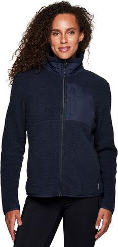 Avalanche Women's Fleece Jacket Mock Neck Zip Up Sherpa Jacket With Zip Pocket in Saudi Arabia