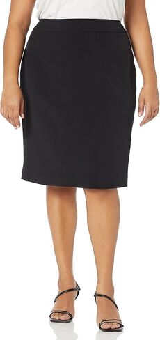 Le Suit Women's Plus Size Jacket/Skirt Suit, Black/White, 16W in Saudi Arabia