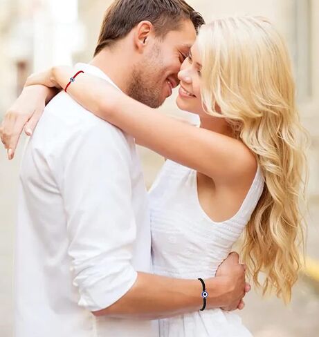 mozaka 14-18pcs أساور العين الشريرة للنساء الرجال 7 عقدة أساور محظوظة اليدوية مضفر الأحمر سلسلة سوار قابل للتعديل الأسرة الصداقة زوجين حماية تميمة سوار in Kuwait