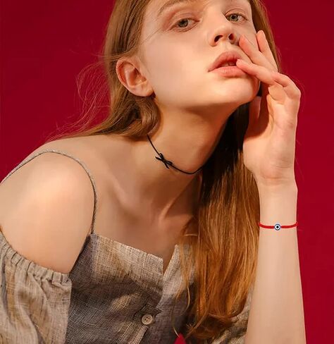 mozaka 14-18pcs أساور العين الشريرة للنساء الرجال 7 عقدة أساور محظوظة اليدوية مضفر الأحمر سلسلة سوار قابل للتعديل الأسرة الصداقة زوجين حماية تميمة سوار in Kuwait