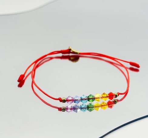 Magic Allure 7 Chakra bracelet Handmade Red Cord with crystal beads. Perfect for spiritual balance, healing and aligning energy. Yoga Gifts. Adjustable Cord for Adults, Women and Men. in Saudi Arabia