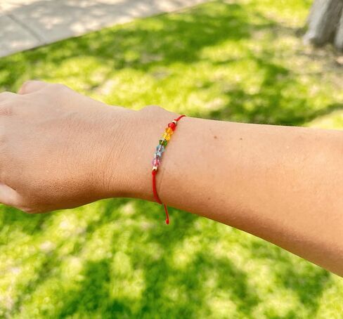 Magic Allure 7 Chakra bracelet Handmade Red Cord with crystal beads. Perfect for spiritual balance, healing and aligning energy. Yoga Gifts. Adjustable Cord for Adults, Women and Men. in Saudi Arabia