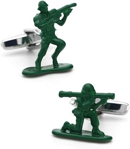 iGame Soldiers Chess Cuff Links Green Color Contra Fighter Design Cufflinks With Gift Box in Saudi Arabia