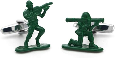iGame Soldiers Chess Cuff Links Green Color Contra Fighter Design Cufflinks With Gift Box in Saudi Arabia