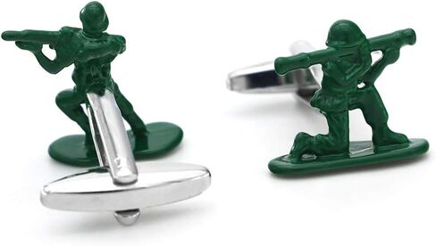 iGame Soldiers Chess Cuff Links Green Color Contra Fighter Design Cufflinks With Gift Box in Saudi Arabia