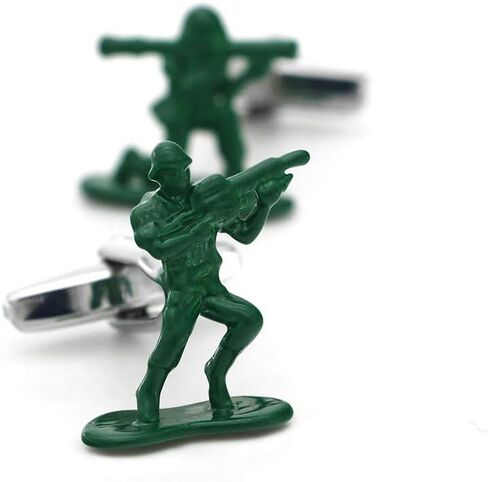iGame Soldiers Chess Cuff Links Green Color Contra Fighter Design Cufflinks With Gift Box in Saudi Arabia