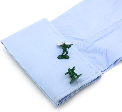 iGame Soldiers Chess Cuff Links Green Color Contra Fighter Design Cufflinks With Gift Box in Saudi Arabia