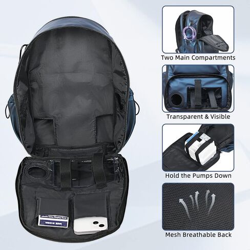 شنطة ظهر لانبوب التغذية من فيوينر لتغذية انبوب جي تيوب - شنطة ظهر بمضخة تغذية معوية معدلة مطورة 13.8 انش للمراهقين/البالغين/ازرق، مقاس S in Kuwait