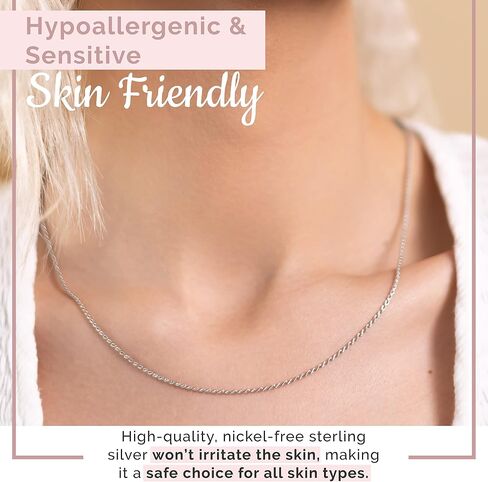 MAZZERI Rhodium Plated 925 Sterling Silver 1.3mm, 1.6mm, 2mm, 3mm Italian Rope Chain Necklace 16" - 24" in Saudi Arabia