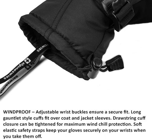 جبال الألب السويسرية رجالي مقاوم للماء القفاز التزلج قفازات الشتاء الرياضة قفازات التزلج على الجليد يندبروف الدافئة 3M Thinsulate in Kuwait