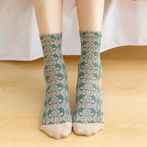 Sumleno 5 Pairs Cute Floral Ruffle Socks for Women and Girls Kawaii Cutecore Cotton Frilly Socks Cottagecore Clothes in Saudi Arabia