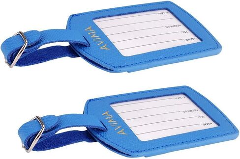 AVIMA Luxury Handcrafted Saffiano Leather Travel Suitcase Luggage Bag Tags 2pcs Set in Saudi Arabia