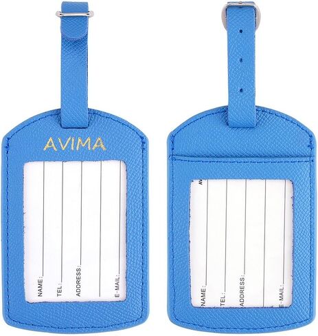 AVIMA Luxury Handcrafted Saffiano Leather Travel Suitcase Luggage Bag Tags 2pcs Set in Saudi Arabia