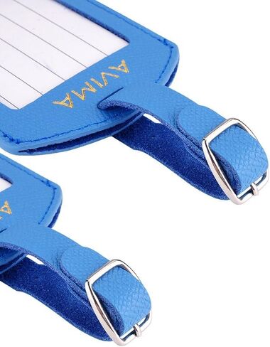 AVIMA Luxury Handcrafted Saffiano Leather Travel Suitcase Luggage Bag Tags 2pcs Set in Saudi Arabia