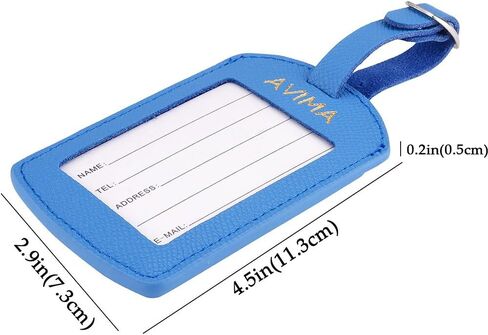 AVIMA Luxury Handcrafted Saffiano Leather Travel Suitcase Luggage Bag Tags 2pcs Set in Saudi Arabia
