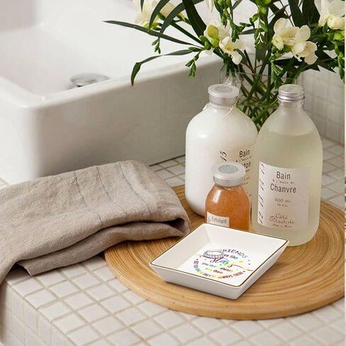 Vidalenta Ceramic Ring Dish Jewelry Tray Gifts for Good Friends - The Best Birthday, Wedding, Christmas, Graduation Gifts for Women Female Girls Friends Sisters(Colorful Blessings, Friends) in Saudi Arabia