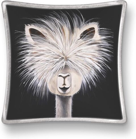 Small Glass Trinket Dish by Studio Oh! - Beau The Yak - 3" x 3" - Dish Tray with Unique Full-Color Artwork - Holds Jewelry, Change, Paperclips & Trinkets in Saudi Arabia
