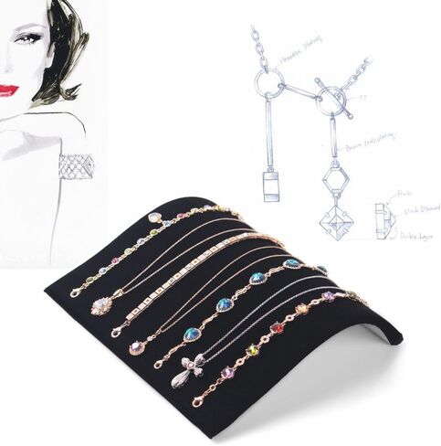 Yosoo Black Velvet Hook Necklace Chain Pendant Show Tray Display Jewelry Organizer Stand Holder in Saudi Arabia