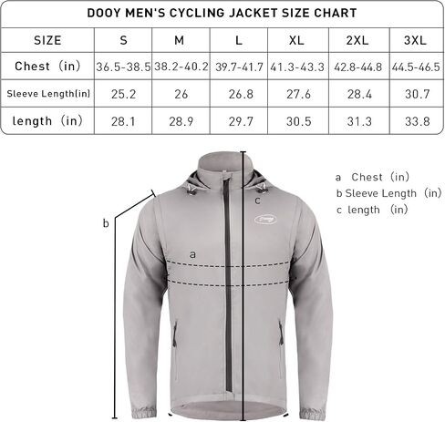 Dooy Men's Cycling Jacket ​with Detachable Sleeves Windbreaker Jackets Windproof Running Vest Lightweight and High Visibility in Saudi Arabia