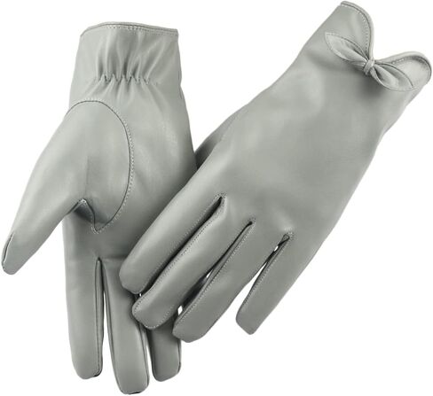 Long Keeper Women PU Leather Touchscreen Gloves Touch Screen Texting Winter Warm Cycling Driving Bowknot Gloves in Saudi Arabia