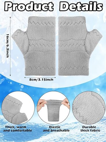 قفازات شتوية بدون اصابع للنساء من 4 ازواج، قفازات صوف دافئة بدون اصابع من الفرو الصناعي مع فتحات اصابع للطقس البارد (اسود، رمادي داكن، رمادي فاتح، بني) in Kuwait