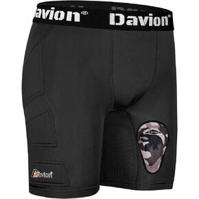 شورت Davion للشباب ذو بطانة منزلقة مع كوب رياضي ناعم واقٍ للأولاد ملابس داخلية لكرة القدم والبيسبول واللاكروس
