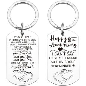 YODOCAMP Anniversary Keychain for Husband Wife,Valentines Day Gifts to My Love Man Engraved Keychain