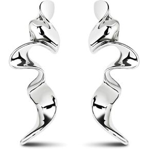 أقراط متدلية هندسية حلزونية مذهلة من الفضة الإسترليني للنساء - مجوهرات أنيقة in Kuwait