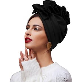 عمامة نسائية وأغطية للرأس، قبعات جمجمة، قبعة صغيرة بعقدة زهرة عمامة أفريقية مربوطة مسبقًا للنساء in Kuwait