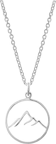 Boma Jewelry Sterling Silver Circle Mountain Pendant Necklace, 18 Inches in Saudi Arabia