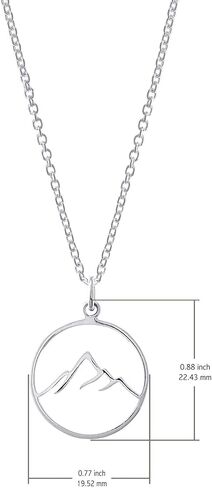 Boma Jewelry Sterling Silver Circle Mountain Pendant Necklace, 18 Inches in Saudi Arabia