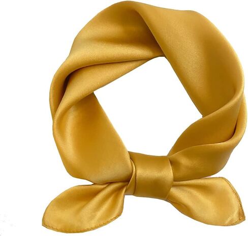 JERLA Women's Men's Small Square 100% Real Mulberry Silk satin Scarfs Hair head face scarf 21" x 21" Solid Color Pure color in Saudi Arabia