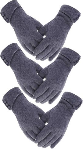 Tomily 3 Pairs Winter Gloves Warm Windproof Touchscreen Gloves for Womens Using in Kuwait