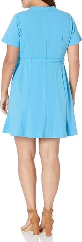 Maggy London Women's Notch Mock Neck Fit and Flare Crepe Dress in Saudi Arabia