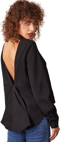 سترة BERLOOK النسائية بأكمام طويلة وفتحة خلفية على شكل حرف V سترة كاجوال بدون ظهر in Kuwait