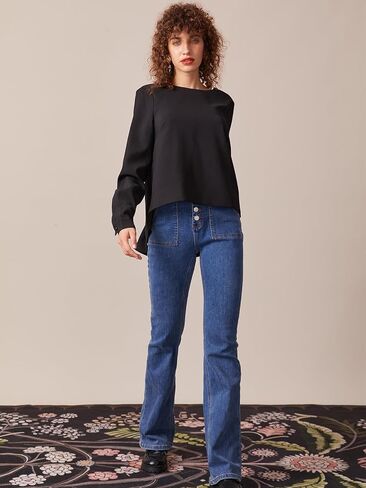 سترة BERLOOK النسائية بأكمام طويلة وفتحة خلفية على شكل حرف V سترة كاجوال بدون ظهر in Kuwait