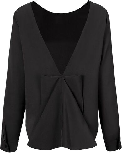 سترة BERLOOK النسائية بأكمام طويلة وفتحة خلفية على شكل حرف V سترة كاجوال بدون ظهر in Kuwait