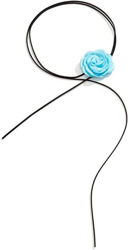 KunJoe Velvet Big Flower Necklace Floral Choker Rose Flower Choker Necklace For Women Girls in Saudi Arabia