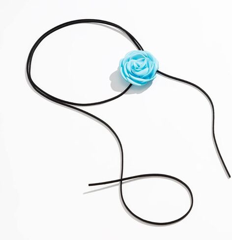 KunJoe Velvet Big Flower Necklace Floral Choker Rose Flower Choker Necklace For Women Girls in Saudi Arabia