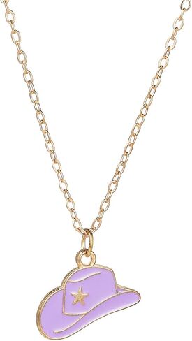 Western Gold Plated Pink Pendant Necklace Cowboy Boot Hats 14k Gold Necklaces Disco Cow Charms Cowgirl Aesthetic Jewelry Accessories Gifts for Women Boys Girls in Saudi Arabia
