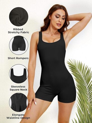 بدلة قطعة واحدة بدون خياطة من CHARMMA للنساء - شورت للتحكم في البطن، بذلة بدون أكمام، بدلة قطط لليوجا in Kuwait